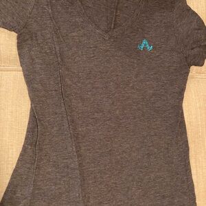 Gray V-Neck Women's Top American Barbell club